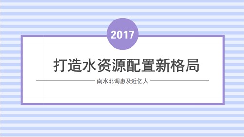 打造水资源新格局