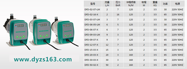 newdose新道茨加药计量泵1-9L型号表